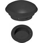 Knorz Tuuletusventtiili katolle Ø 110 mm, korkeus 60 mm Musta