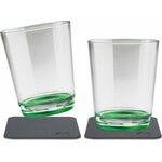 Silwy juomalasit 250 ml 2 kpl magneetilla ja lasinalusella Vihreä