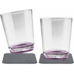Silwy juomalasit 250 ml 2 kpl magneetilla ja lasinalusella Lila