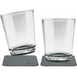 Silwy juomalasit 250 ml 2 kpl magneetilla ja lasinalusella Harmaa