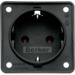 Berker schuko 230V pistorasia Antrasiitti