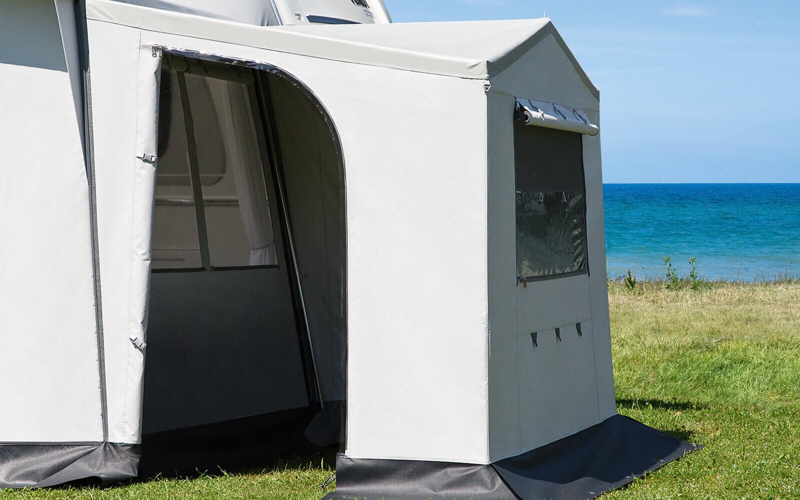 Dwt Tango Etuteltta syvyys 240 / 280 / 300 cm ympärivuoden käyttöön Erkkeri laajennus Tango-etutelttoihin 145 x 230 cm