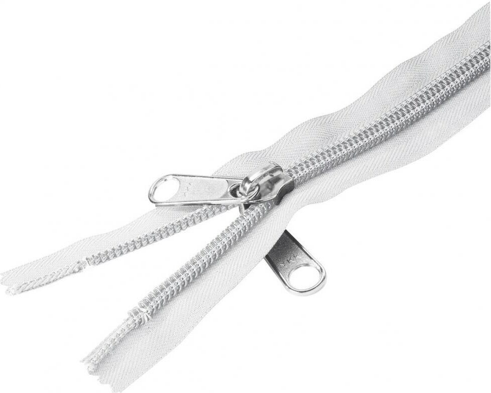 YKK Vetoketju kahdella vetoliuskalla, valkoinen, useita kokoja 165cm