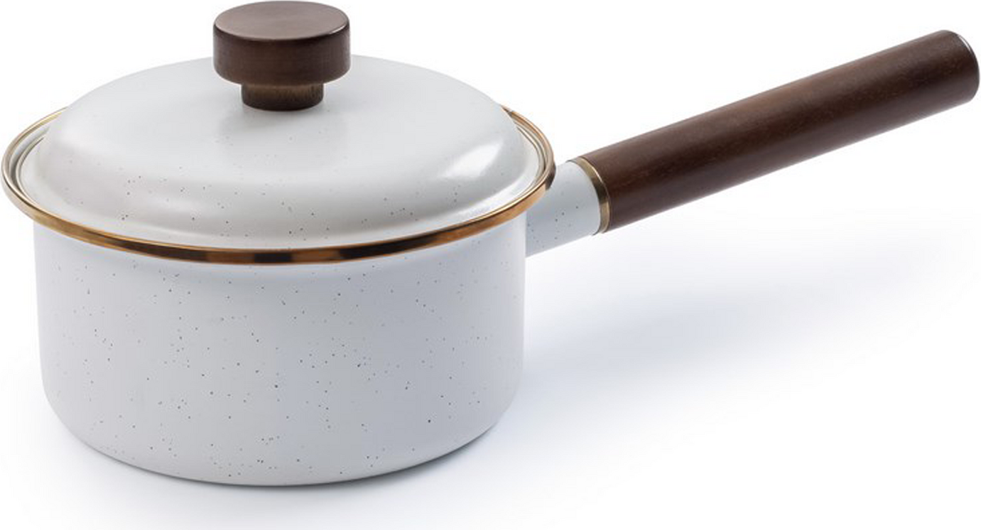 Barebones kattila emaloitu 1,8 litraa, valkoinen tai harmaa Vaalea