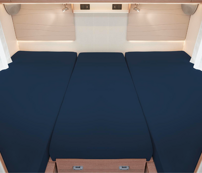 BettwarenShop Lakanasarjat pitkittäisvuoteelle Tummansininen