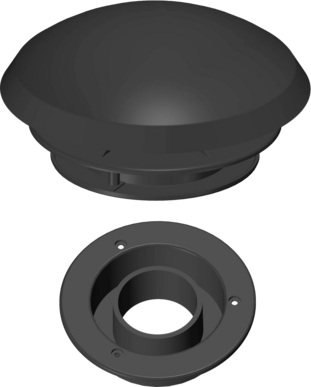 Knorz Kattoventtiili liesituuletinliitokseen Ø 110 mm Musta