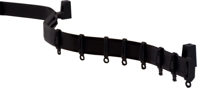 Gardinia Flexline taipuisa verhokisko 350cm, valkoinen tai musta Musta