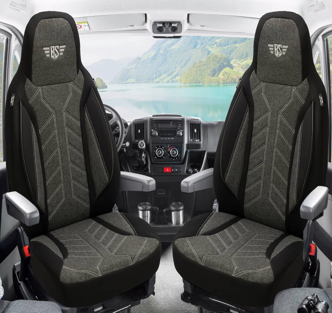 Bremer-Sitzbezüge istuinsuojat Ducato/ Jumper/ Boxer X250, 2 kpl, useita värejä Musta/ antrasiitti