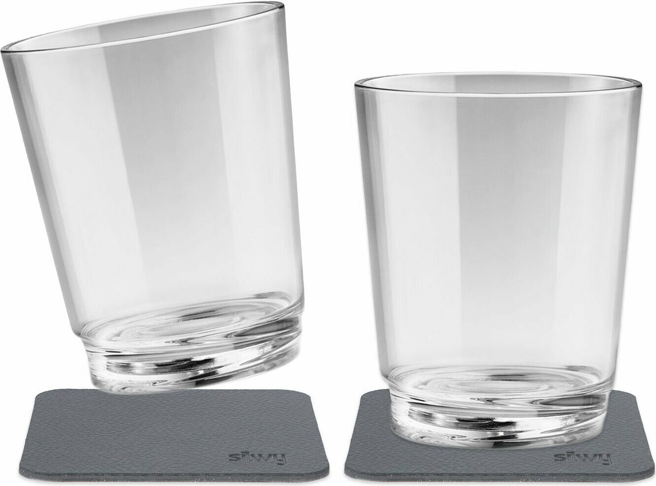 Silwy juomalasit 250 ml 2 kpl magneetilla ja lasinalusella Kirkas