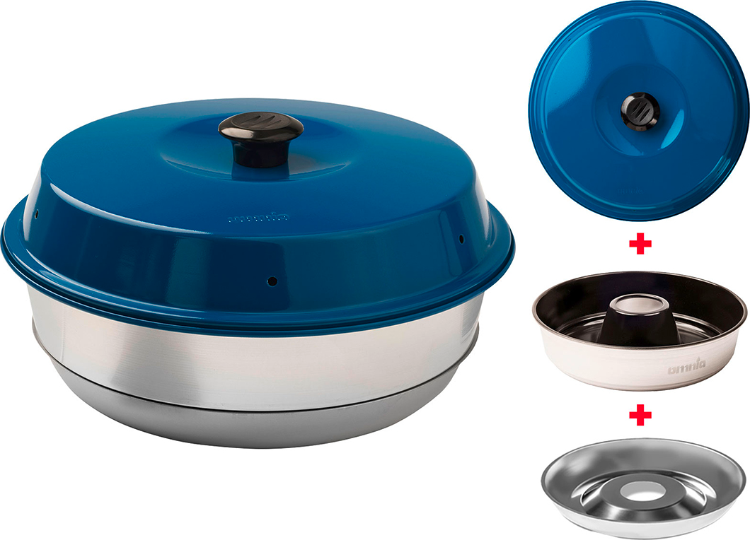 Omnia retkiuuni 3- osainen sarja tarttumattomalla pinnoitteella Sininen