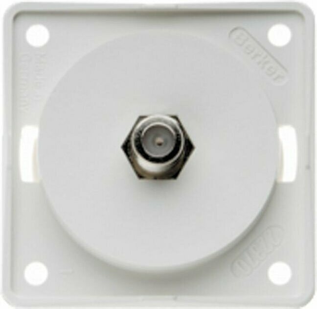 Berker Antennipistorasiat F-liitännällä Valkoinen