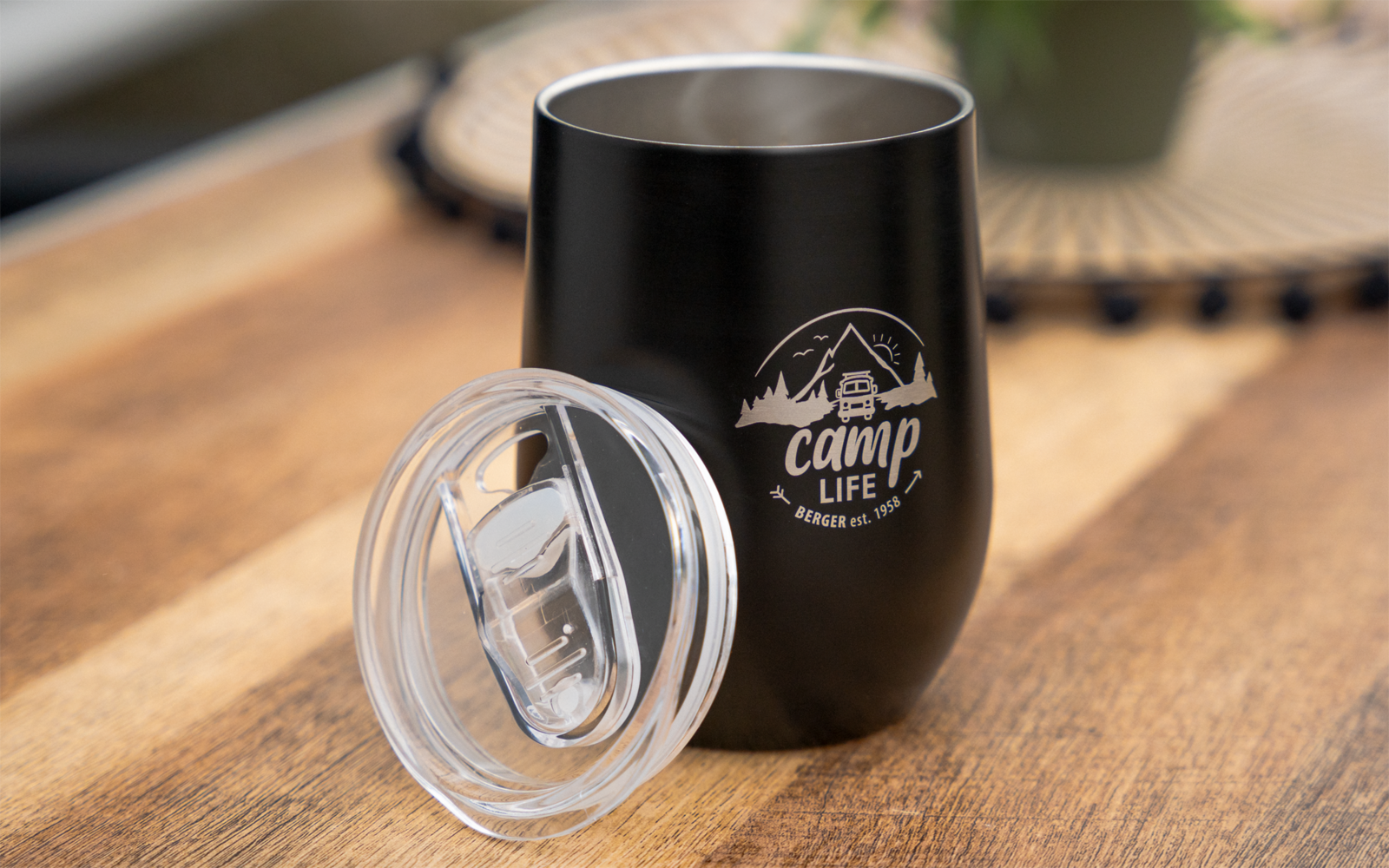 Camplife kahvimuki kaksiseinäinen 360ml Musta