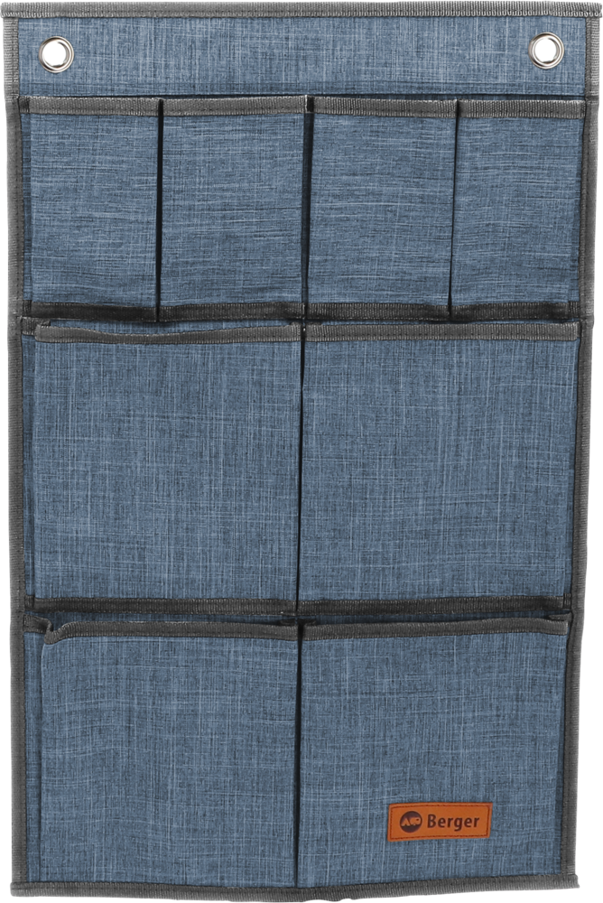 Berger ripustettava taskusto 8:lla taskulla, harmaa/musta 38 x 59,5 cm Sininen