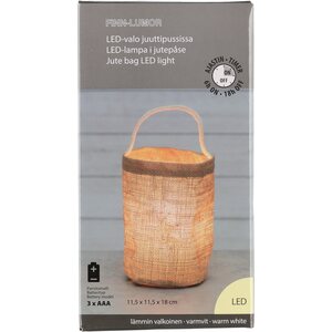 Finnlumor LED-kynttilä juuttipussissa