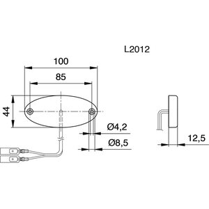 Jokon (R) LED äärivalo 12V, 1 W, 200 mm kaapeli, IP67