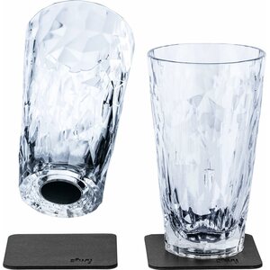 Silwy Longdrink lasi muovia 300 ml 2 kpl, kirkas, magneetilla