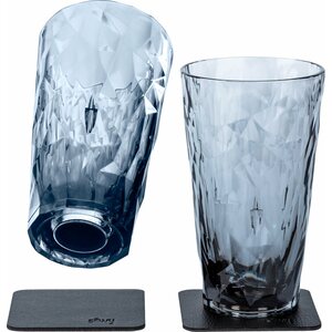 Silwy Silwy Longdrink lasi muovia 300 ml 2 kpl, harmaa, magneetilla