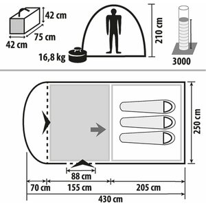 Berger For 3 Berger Arno 3-L tunnel tent