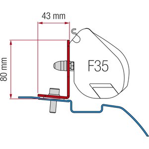 Fiamma (R) F35 kiinnitysadapteri Nissan NV200 / Evalia F35: lle