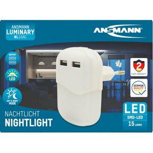 Berger LED-yövalo hämärätunnistimella sis. 2 USB-porttia