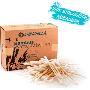 Chinchilla puuvillapuikot bambuvarrella 200 kpl