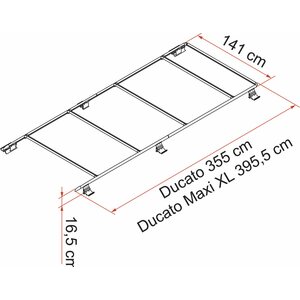 Fiamma Roof Rail Ducato kattokaiteet Ducato-, Jumper-, Boxer, väri alumiini