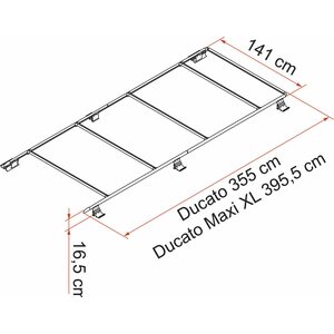 Fiamma Roof Rail Ducato Maxi XL kattokaiteet Ducato-, Jumper-, Boxer, väri alumiini