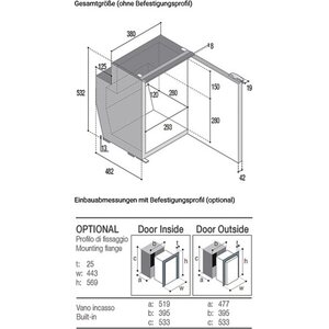 VITRIFRIGO c51i, 51L + pakastin 3,6 L