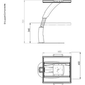 Lippert Taitettava pöytäjalka 600 mm harmaa