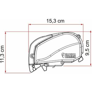 Fiamma (R) F80L 550 cm 275 cm, musta / harmaa