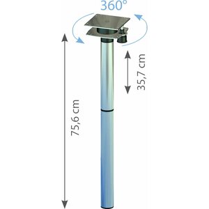 Ilse Pöydänjalka 756 mm, käännettävissä 360°, antrasiitti