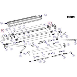 Thule 6200 päätypari, hopeanvärinen