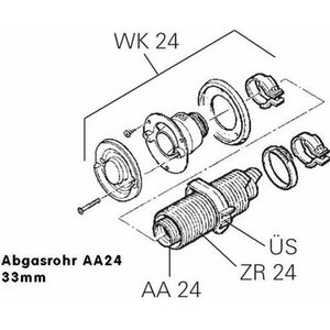 Abgasrohr für truma Heizung E2400 AA24, 33mm