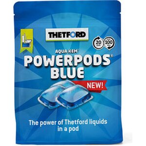 Thetford Powerpods Blue hajottaa jätteitä alasäiliössä