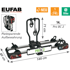 Eufab PROBC2 pyöräteline 2:lle pyörälle vetokoukkuun