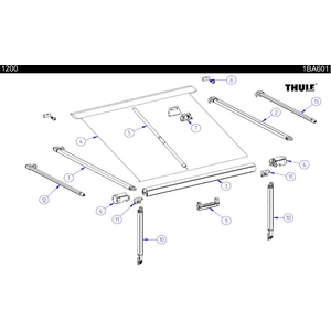 Thule 1200 pussimarkiisin vaakatangon kiinnikepari