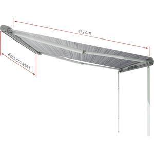 Fiamma F80L 550 cm 275 cm, valkoinen / harmaa