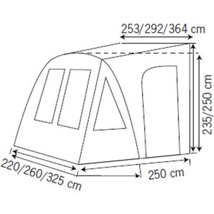 Reimo Tent One Beam Air 220, 260, 325 matkateltat vaunuun