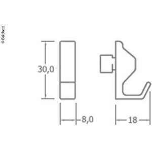 Vaatekoukku ABS-kromi, kiskolle 53429