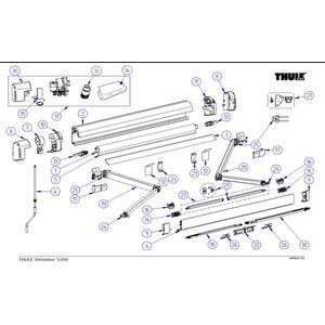 Thule telan päätyrullapari 5200, 30 mm