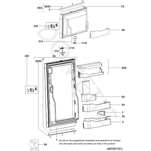 Dometic Parts RM7655L jääkaapin ovilokero kannella