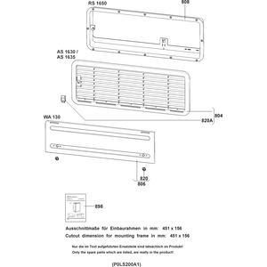 Dometic Parts Dometic LS 100 tuuletusritilä, ylempi