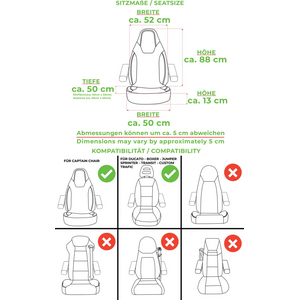 Bremer-Sitzbezüge istuinsuojat Ducato/ Jumper/ Boxer X250, 2 kpl, useita värejä