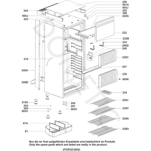Dometic Parts RGE 3000 ylin ritilähylly, sinkitty 406,5 x 176,6 mm