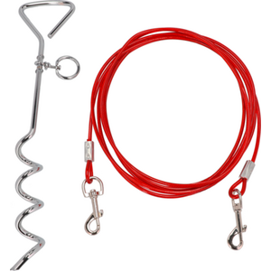 Berger Teltta-ankkuri Koira-ankkuri n. 40 cm kierteinen + 5 m vaijeri