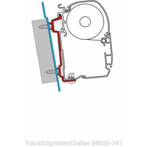 Fiamma (R) Kiinnitysadapteri Transit/Sprinter/ Crafter