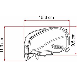 Fiamma F80 S 370 cm, 250 cm, musta / harmaa