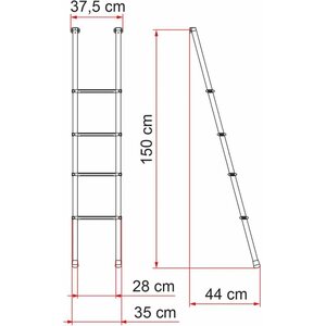Fiamma Ylävuodetikkaat Alkovitikkaat 150 cm