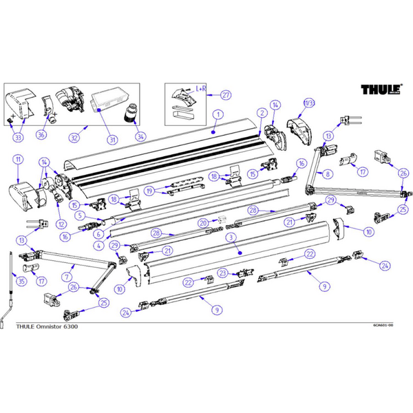 Thule 6300 tukijalan yläkiinnikepari