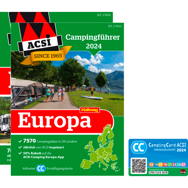 ACSI Campingführer Europa 2024, sisältäen alennuskortin